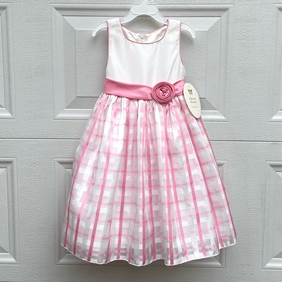 American Princess Other - American Princess dress size 5 pink and white with Sash. Formal holiday party